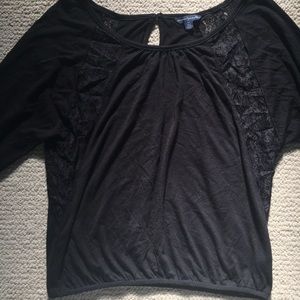 American Eagle Lace Paneled Top